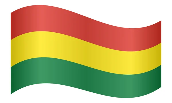Bandera de Bolivia ondeando sobre fondo blanco — Archivo Imágenes Vectoriales
