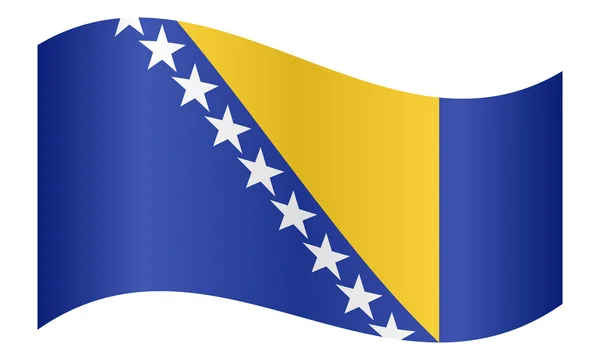 Flag of Bosnia and Herzegovina wavy white backdrop — Stock Vector