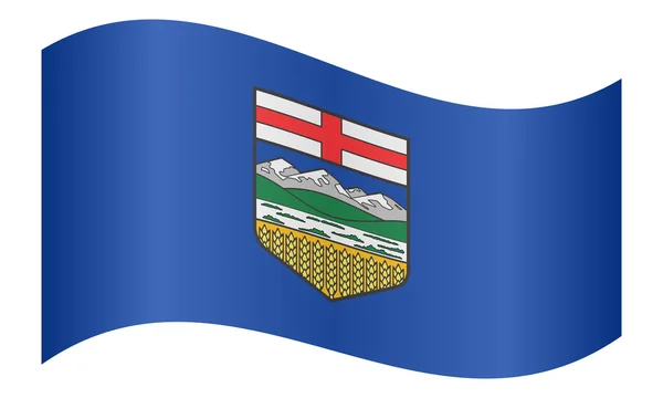 Flag of Alberta waving on white background — Stock vektor