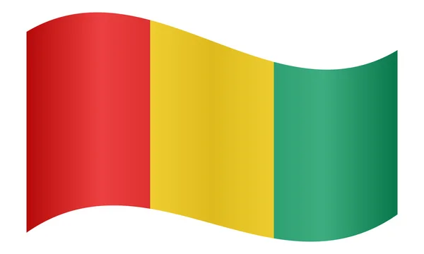 Flag of Guinea waving on white background — Stockový vektor