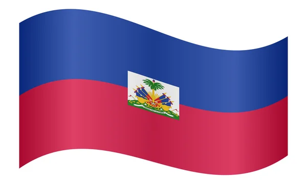 Flag of Haiti waving on white background — Stockový vektor