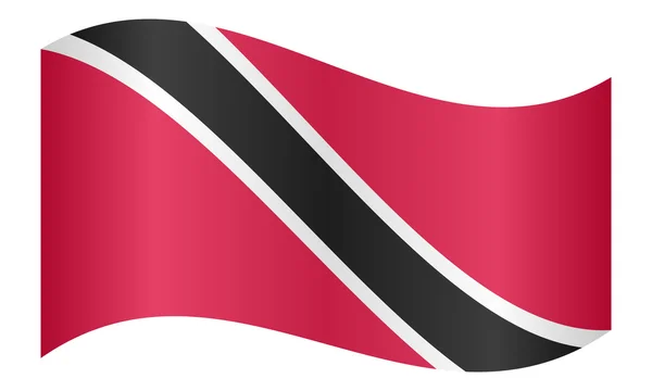 Trinidad and Tobago flag waving, white background — Stock vektor