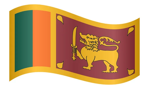 Flag of Sri Lanka waving on white background — Stock vektor