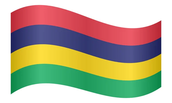 Прапор Маврикію махав на білому фоні — стоковий вектор