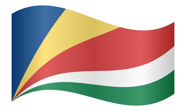 Flagge der Seychellen auf weißem Hintergrund — Stockvektor