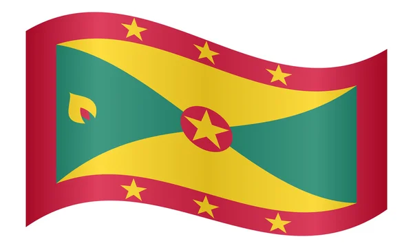 Прапор Гренади махав на білому фоні — стоковий вектор