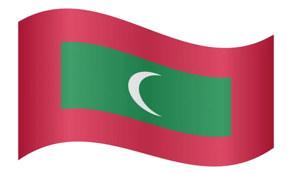 Flag of Maldives waving on white background — Stockový vektor