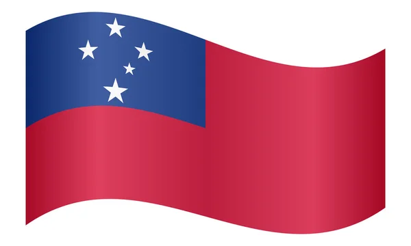 Flagge aus Samoa weht auf weißem Hintergrund — Stockvektor