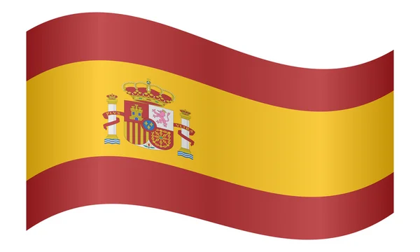 Bandera de España ondeando sobre fondo blanco — Archivo Imágenes Vectoriales