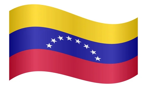 Flagge von venezuela weht auf weißem Hintergrund — Stockvektor