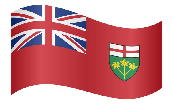 Flag of Ontario waving on white background — ストックベクタ