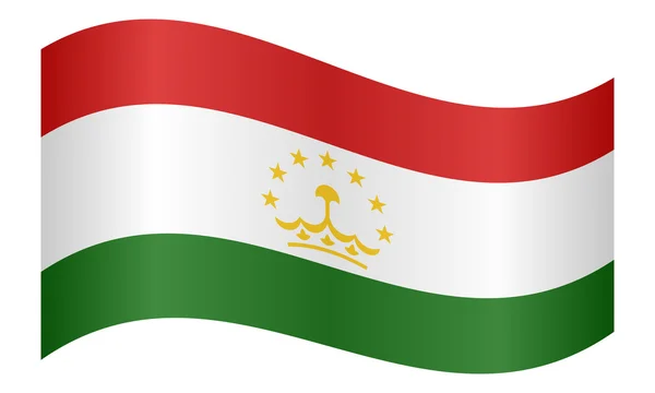 Flag of Tajikistan waving on white background — Stockový vektor