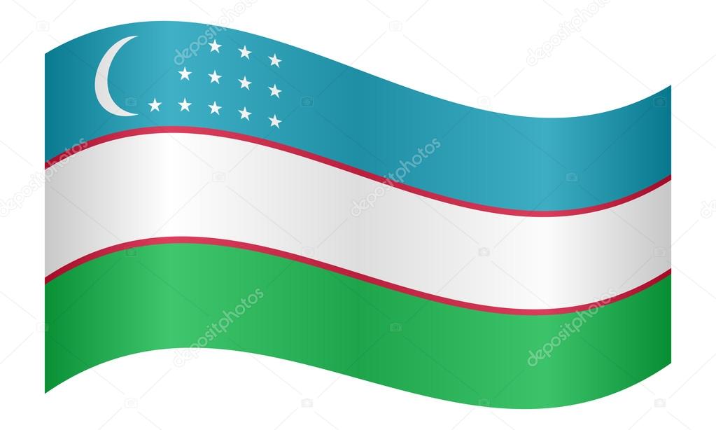 Флаг Узбекистана На Белом Фоне Векторное Изображение ©photoroman.