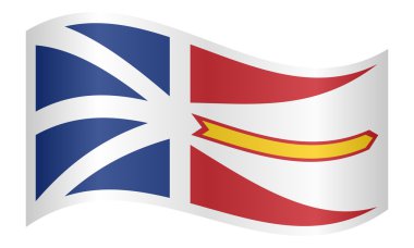 Newfoundland and Labrador'deki/bayrak dalgalı beyaz zemin