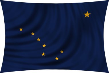 İzole üzerinde beyaz sallayarak Alaska bayrağı