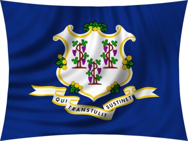 İzole üzerinde beyaz sallayarak Connecticut bayrağı