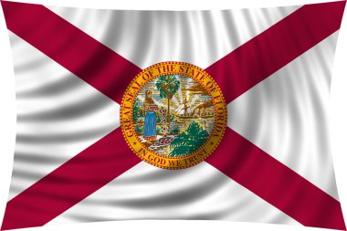 Florida üzerinde izole beyaz sallayarak bayrağı