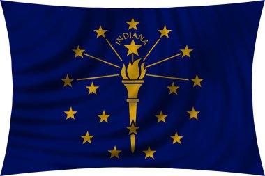 Beyaz izole bayrağı sallayarak Indiana