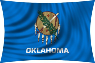 İzole üzerinde beyaz sallayarak Oklahoma bayrağı
