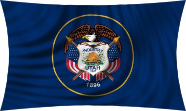 Bayrak izole üzerinde beyaz sallayarak Utah