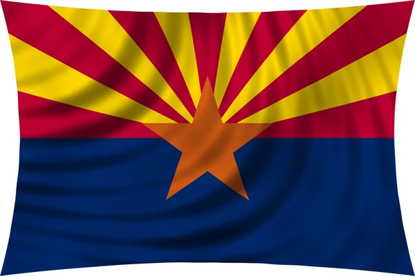 Flag of Arizona waving isolated on white — ストック写真