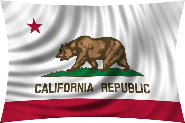 Bandeira da Califórnia acenando isolado em branco — Fotografia de Stock