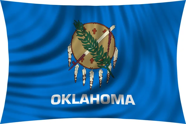 Прапор Оклахоми розмахуючи ізольовані на білий — стокове фото