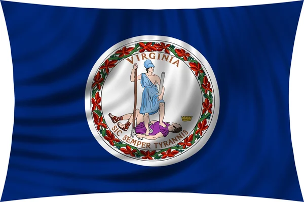 Bandeira da Virgínia acenando isolado em branco — Fotografia de Stock