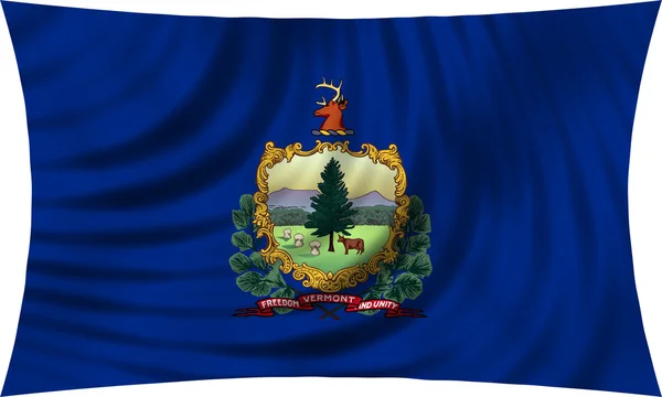 Flag of Vermont waving isolated on white — Stock fotografie