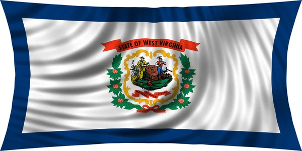 Flag of West Virginia waving isolated on white — Stock Photo, Image