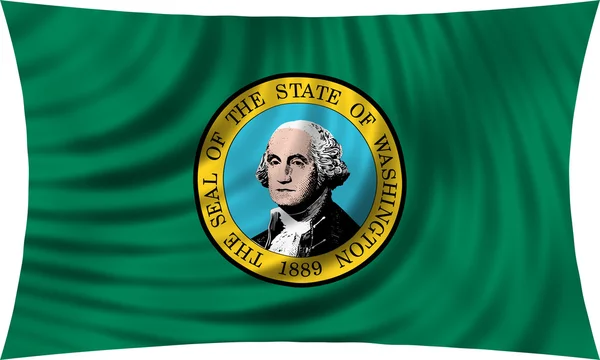 Flag of Washington state waving isolated on white