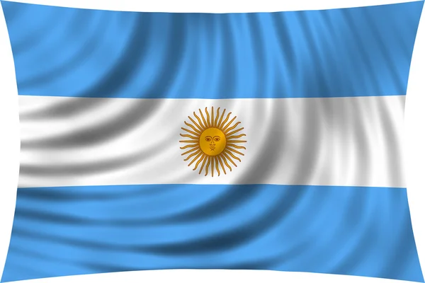 Flag of Argentina waving isolated on white — ストック写真