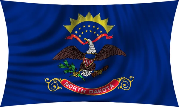 Флаг Северной Дакоты, размахивающий изолированным на белом — стоковое фото