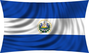 El Salvador izole üzerinde beyaz sallayarak bayrağı