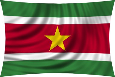 İzole üzerinde beyaz sallayarak Surinam Cumhuriyeti bayrağı