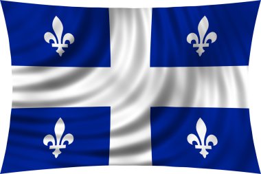 İzole üzerinde beyaz sallayarak Quebec bayrağı