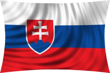 İzole üzerinde beyaz sallayarak Slovakya bayrağı