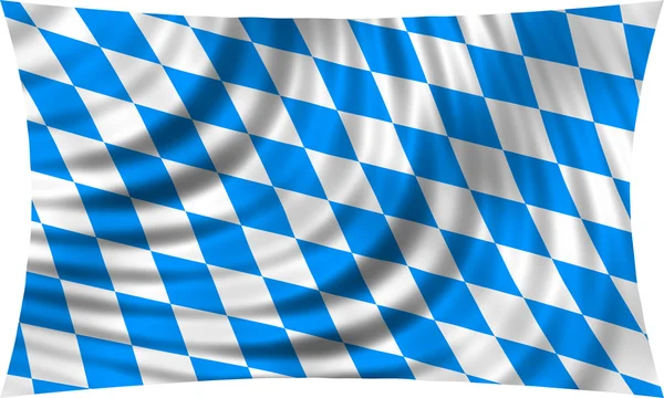 Bandeira da Baviera acenando isolada sobre branco — Fotografia de Stock