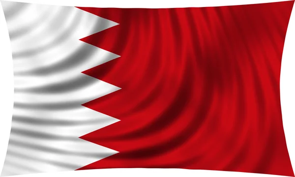 Flag of Bahrain waving isolated on white — Stock Photo, Image