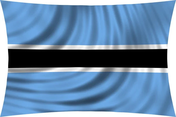 Flag of Botswana waving isolated on white — Stockfoto
