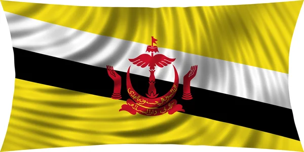 Bandeira de Brunei acenando isolado em branco — Fotografia de Stock