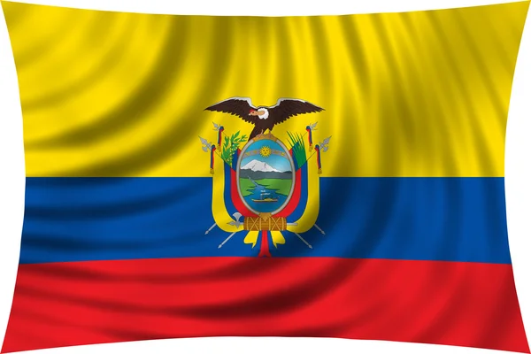 Bandeira do Equador acenando isolado em branco — Fotografia de Stock