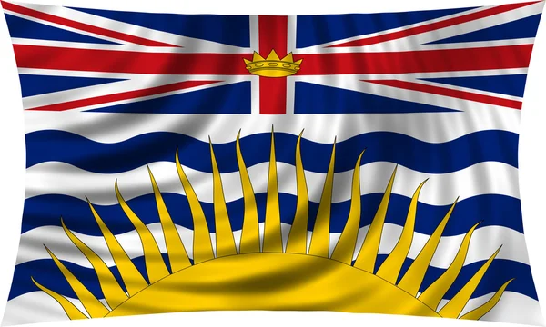 Flag of British Columbia waving isolated on white — Stockfoto
