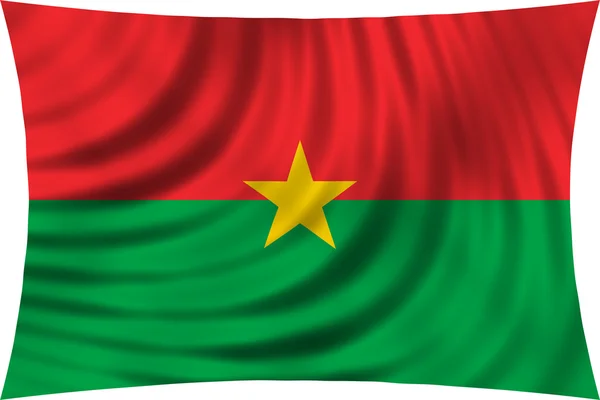 Bandeira de Burkina Faso acenando isolado em branco — Fotografia de Stock