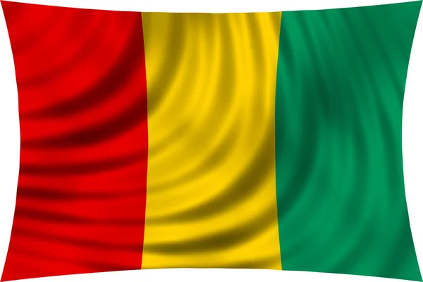 Flag of Guinea waving isolated on white — Stockfoto