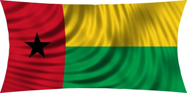 Integetett a elszigetelt fehér Bissau-Guinea zászlaja — Stock Fotó