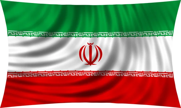 Флаг Ирана, размахивающий изолированным на белом — стоковое фото