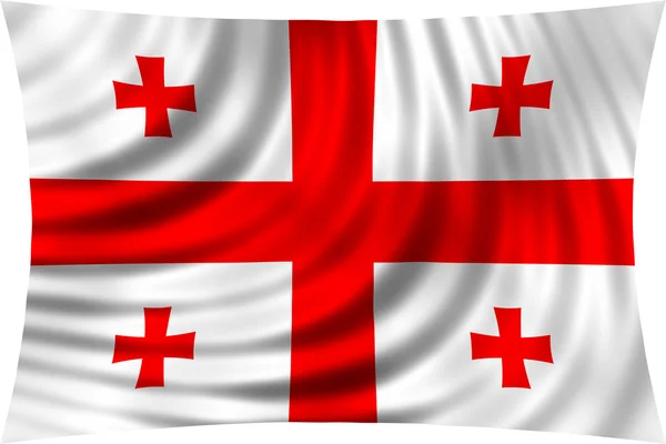 Flag of Georgia waving isolated on white — Stockfoto