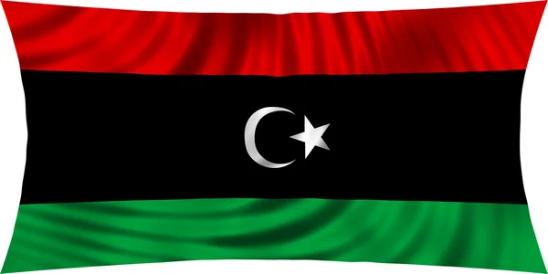 Флаг Ливии, размахивающий изолированным на белом — стоковое фото