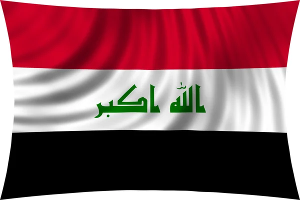 Integetett a elszigetelt fehér Irak zászlaja — Stock Fotó